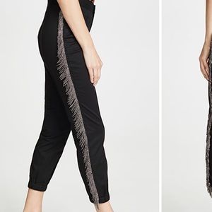 Le Superbe Alessio Pants Rhinestone fringe black pants size 6